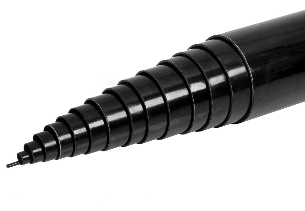 Bare 22m fiberglass pole with rubber caps (no guying accessories/no tools)