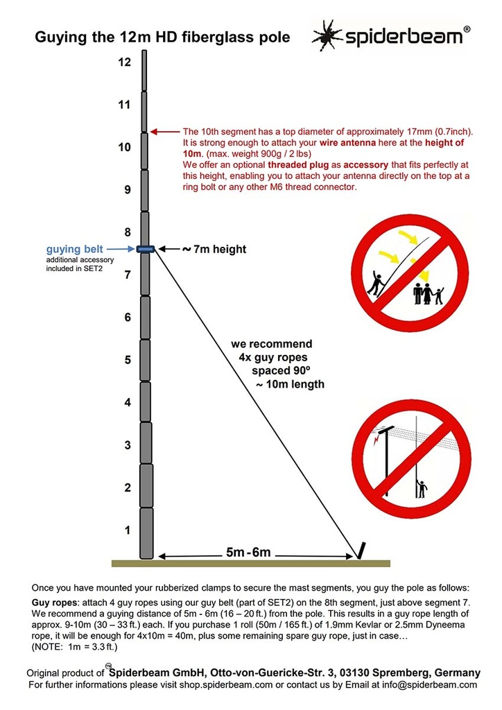 Info-flyer for 12m HD fiberglass telescopic pole